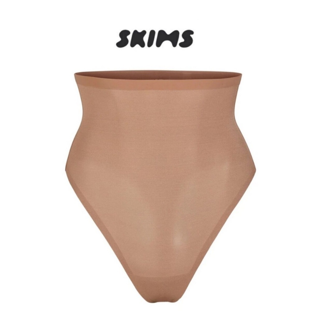 SKIMS Sheer Sculpt High-Waisted Thong Clay